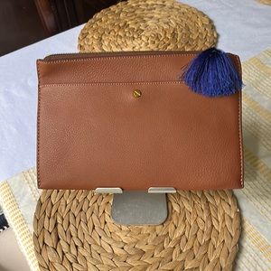 J.Crew Brown leather clutch